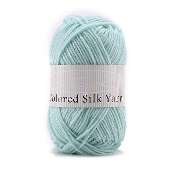 4-Ply Milk Cotton Polyester Yarn for Tufting Gun Rugs, Amigurumi Yarn, Crochet Yarn, for Sweater Hat Socks Baby Blankets, Pale Turquoise, 2mm, about 92.96 Yards(85m)/Skein
