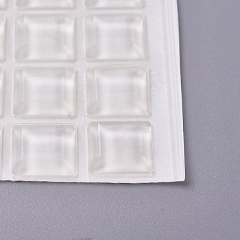 Self Adhesive Silicone Feet Bumpers, Door Cabinet Drawers Bumper Pad, Square, Clear, 12x12x3.5mm, 20pcs/sheet