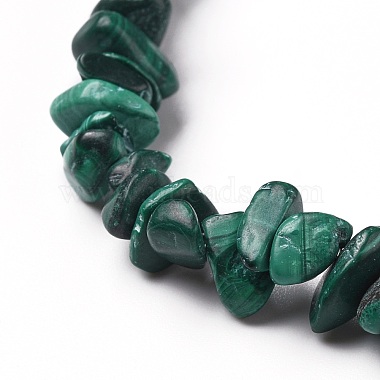 Natural Malachite Chip Beads Stretch Bracelets(BJEW-JB05765-04)-2