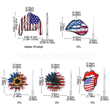 8Pcs 8 Styles Independence Day Acrylic Pendants(OACR-FS0001-67)-4