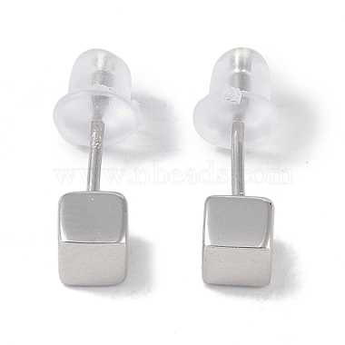 Boucles d'oreilles à tige en argent sterling plaqué rhodium anti-ternissement 999 pour femmes(EJEW-S215-09P)-2