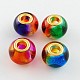 Mixed Large Hole Rondelle Two Tone Spray Painted Glass European Beads(X-GPDL-R003-M2)-1