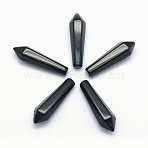 Natural Obsidian Pointed Beads, Healing Stones, Reiki Energy Balancing Meditation Therapy Wand, Bullet, Undrilled/No Hole Beads, 30.5x9x8mm(G-E490-C17)