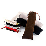 10Pcs Velvet Drawstring Pouches, Rectangle, Mixed Color, 21.5~22.5x7.5~8.5x0.4cm(TP-TA0001-06B)