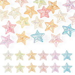 20Pcs UV Plating Transparent Acrylic Beads, Iridescent, Star, with Gold Powder, Mixed Color, 20.5x22x10.5mm, Hole: 2mm(MACR-TA0002-79)