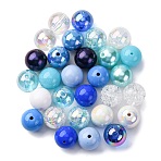 30Pcs 15 Colors Transparent & Opaque Acrylic Beads, Round, Mixed Color, 20mm, Hole: 2~3mm, 2pcs/color(MACR-FP0001-18)