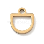 304 Stainless Steel Charms, Half Round, Ion Plating(IP), Real 18K Gold Plated, 11x10x1.5mm, Hole: 2mm(STAS-P433-13A-G)