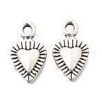 Tibetan Style Alloy Pendants, Antique Silver, Heart Charms, 13x8x1.5mm, Hole: 1.8mm(FIND-D042-01A-AS)