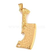 Ion Plating(IP) 304 Stainless Steel Big Pendants, Knife with Skull Charm, Golden, 60x28x8.5mm, Hole: 9x5mm(STAS-D110-01G)