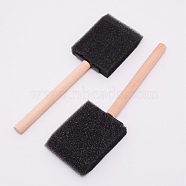 Spong Brush, with Wooden Handle, Foam Brush for Painting, Graffiti Tool, Black, 165x49x12mm(TOOL-WH0018-48A)