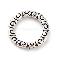 Tibetan Style Alloy Linking Rings, Textured Ring, Lead Free & Cadmium Free, Antique Silver, 2x19mm(TIBE-M004-13AS-02)