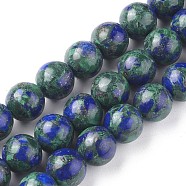 Assembled Synthetic Lapis lazuli and Malachite Beads Strands, Dyed, Round, 10mm, Hole: 1.2mm, about 41pcs/Strand, 16.26 inch(41.3cm)(G-L528-03B)