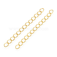 Iron Chain Extender, Curb Chains, Nickel Free, Golden, 70mm, Link: 5~5.5x3.5~4x0.5mm(IFIN-T007-11G-NF)