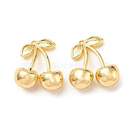 Brass Charms, Cherry, Real 18K Gold Plated, 13x12x5mm, Hole: 0.7mm(KK-Q809-05G)