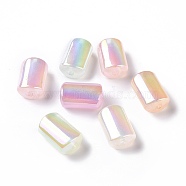 UV Plating Rainbow Iridescent Luminous Acrylic Beads, Glitter Beads, Glow in the Dark, Rectangle, Mixed Color, 18.5x12x8.5mm, Hole: 2.8mm(OACR-E010-09)