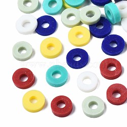 Handmade Polymer Clay Beads, Heishi Beads, Disc/Flat Round, Mixed Color, 4x0.5~1.5mm, Hole: 1.5mm, about 66600pcs/1000g(CLAY-N011-40-22)