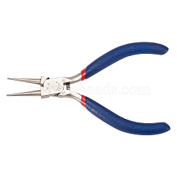 Jewelry Pliers, #50 Steel(High Carbon Steel) Round Nose Pliers, Midnight Blue, 125x85mm(TOOL-D029-13)