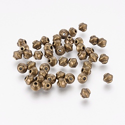 Tibetan Style Spacer Beads, Zinc Alloy Spacer Beads, Lead Free & Nickel Free & Cadmium Free, Bicone, Antique Bronze Color, 5x4.5mm, Hole: 1mm(MLF0256Y-NF)