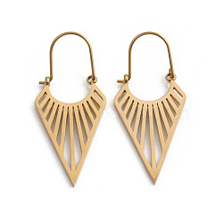 Bohemian Style 304 Stainless Steel Triangle Hoop Earrings, Golden, 45x20mm(FS-WG1E45B-01)