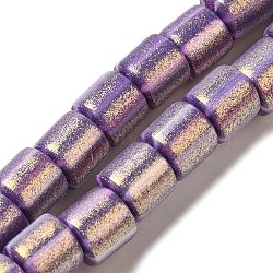 Polymer Clay Beads Strands, with Glitter Powder, Column, Medium Purple, 6~6.5x6.5~7mm, Hole: 1.2mm, about 63~65pcs/strand, 16.14~16.46''(41~41.8cm)(CLAY-H006-04H)