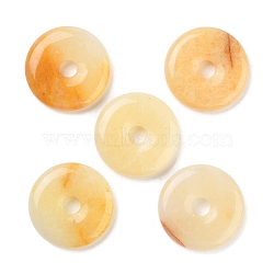 Natural Topaz Jade Pendants, Donut/Pi Disc Charms, 30x6mm, Hole: 6mm(G-NH0010-02A)