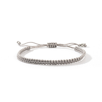 Braided Nylon Cord Adjustable Bracelets for Women Men, Gainsboro, 11.02 inch(28cm)