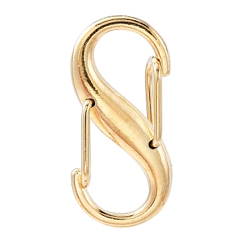 Alloy Double S Snap Hook Spring Keychain Clasps, Rock Climbing Carabiners for Women Men Camping Fishing, Golden, 27.5x14mm