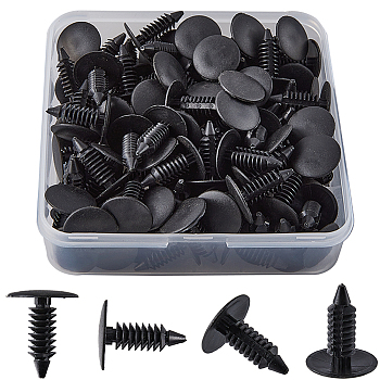 100Pcs Nylon Gauge Rivets, Patio Chair Strapping Fasteners, Lawn Chair Webbing Repair Accessories, for Outdoor Furniture Lounge, Car Roof, Black, 23x18mm