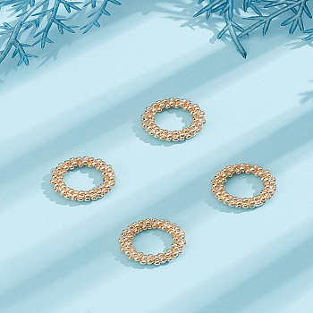 4Pcs Brass Closed Jump Rings, Bubble Ring, Real 14K Gold Plated, 14.5x3mm, 9 Gauge, Inner Diameter: 8mm, 4pcs/set