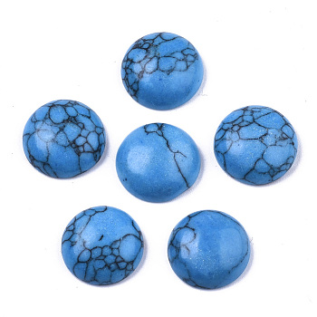 Synthetic Howlite Cabochons, Dyed, Half Round/Dome, 12x4mm