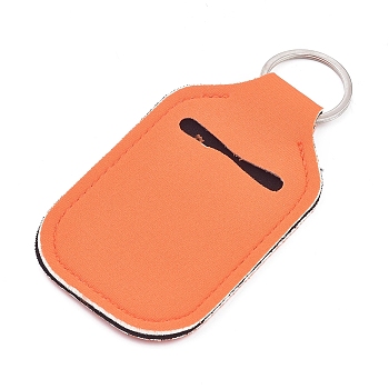 Hand Sanitizer Keychain Holder, for Shampoo Lotion Soap Perfume and Liquids Travel Containers, Dark Orange, 121x61x5mm