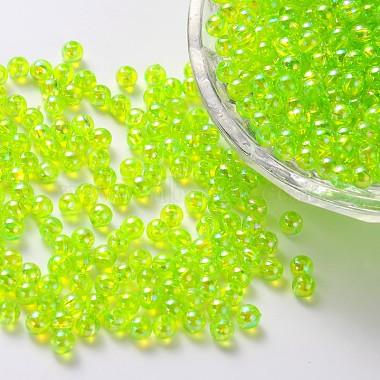 10mm LawnGreen Round Acrylic Beads