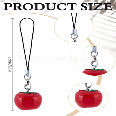 1Pc Tomato Resin Mobile Straps(HJEW-LP0001-72)-2