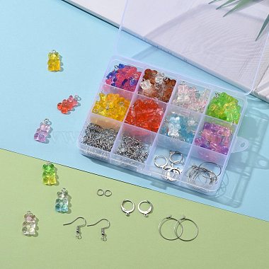 Bricolage 40 paires ours kits de boucles d'oreilles en résine transparente(DIY-LS0001-02)-4