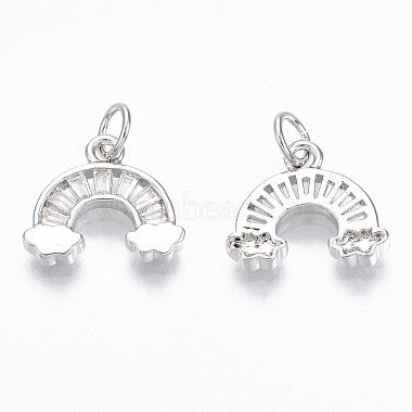 Real Platinum Plated Clear Others Brass+Cubic Zirconia Charms