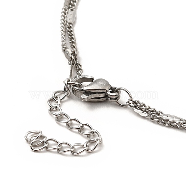 304 Stainless Steel Charm Anklet(AJEW-C021-12P)-5