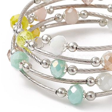 Glass Beads Five Loops Wrap Bracelets(BJEW-JB09056-04)-5