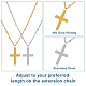 2pcs 2 couleurs 304 collier pendentif croix en acier inoxydable avec chaînes satellites(NJEW-FI0001-48)-3