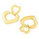 Boucles d'oreilles pendantes en forme de cœur creux en laiton plaqué en rack(EJEW-A028-04G)-2