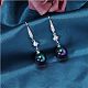 Pearl Earrings with Cubic Zirconia White Freshwater Shell Pearl Dangle Hook Earrings Stud Round Ball Drop Hoop Earrings Brass Jewelry Gift for Women(JE1097C)-3