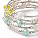 Glass Beads Five Loops Wrap Bracelets(BJEW-JB09056-04)-5