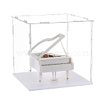 Acrylic Display Boxes, Dust-Proof Cases, with Black Base, for Models, Building Blocks, Doll Display Holders, Square, Clear, 20x20x20cm(CON-WH0123-27A)