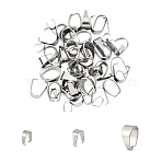 304 Stainless Steel Snap on Bails, Stainless Steel Color, 12.5x6mm, 7x6mm, 13x7mm, 60pcs/box(STAS-UN0004-54P)