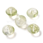 Transparent Glass Beads, Round, Yellow Green, 15.5x12mm, Hole: 1.8mm(GLAA-A012-05B)