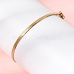 304 Stainless Steel Snake Chain Bracelets for Women, Ion Plating(IP), Golden, 6.18 inch(15.7cm)(BJEW-P389-01G)