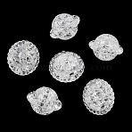 Transparent Crackle Acylic Beads, Planet, Clear, 11x16mm, Hole: 2.5mm, about 420pcs/500g(AC-CBA7340-11)