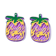 Translucent Acrylic Pendants, 3D Printed, Pineapple, Medium Orchid, 34.5x24x3mm, Hole: 1.4mm(TACR-T021-38C)