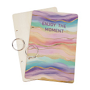 Wooden 2-Ring Loose Leaf Binder Postcard Phote Album Cover, Colourful, 240x160x2.5mm, Hole: 5mm, 2pcs/set(DIY-WH0547-056)