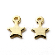 Brass Charms, Star,  Long-Lasting Plated, Real 24K Gold Plated, 5x4x0.3mm, Hole: 0.5mm(X-KK-H739-01A-G)