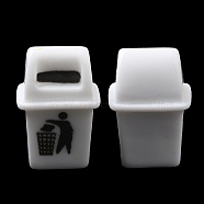 Resin Garbage Can Display Decorations, for Car Home Office Desktop Ornaments, White, 16.5x14x24mm(DJEW-P013-01A)